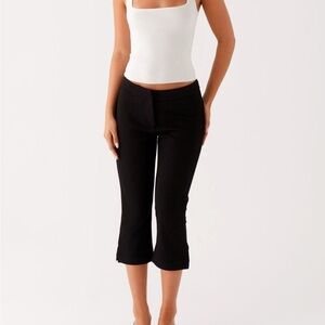 Peppermayo Black Cropped Flare Capris